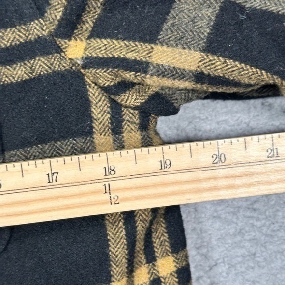 Jenni Kayne Farmhouse Plaid Jacket Women XS Black Yellow Wool Blend Quilted Coat - Picture 11 of 16